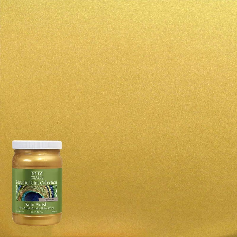 Modern Masters qt Modern Masters ME701 Rich Gold Metallic Paint Collection, Satin Water-Based Decorative Metallic Paint - Image 2